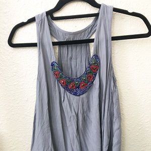 Grey beaded top